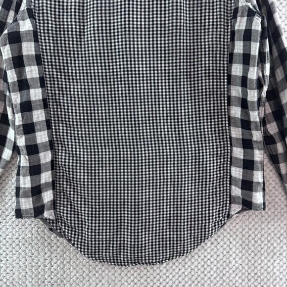 Rag & Bone Shirt Mens M Black White Cotton Checked Gingham Button Front LS - Picture 8 of 16